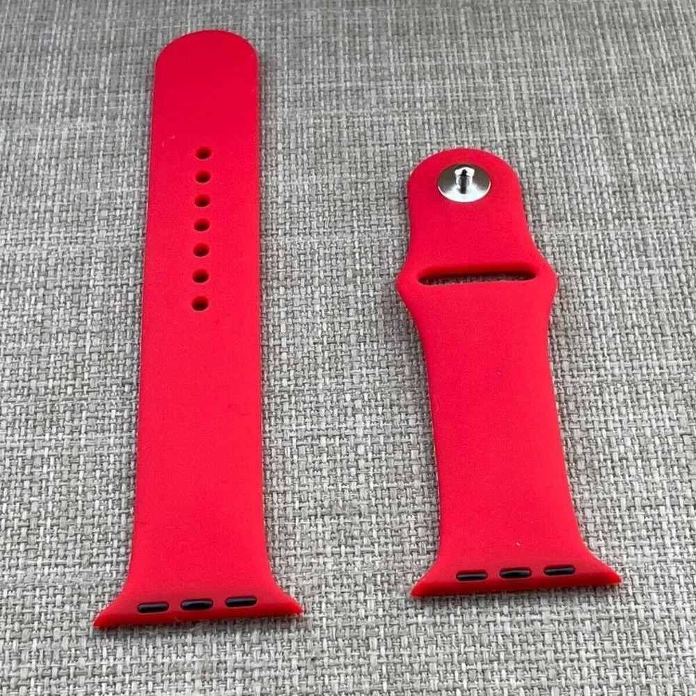 Replacement Band for iwatch Red Sport Silicon Rubber Strap Size 42/44mm